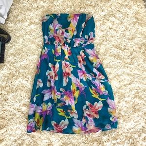 Express floral strapless dress size 0
